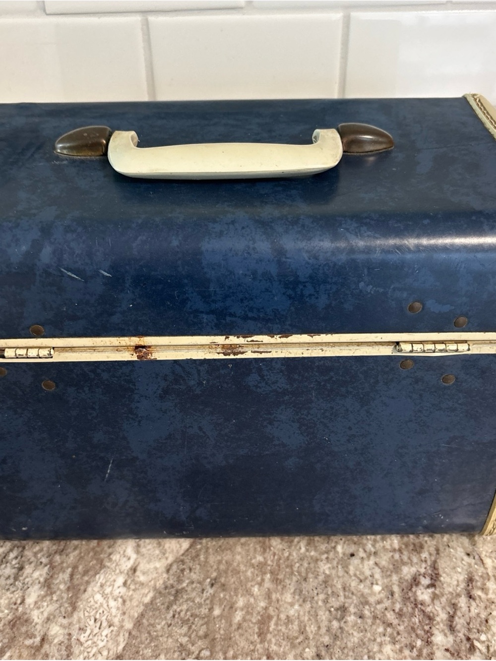 VINTAGE 1950s SAMSONITE Swatter Bros Admiral Blue Makeup Train Cosmetic Case - Picture 6 of 12